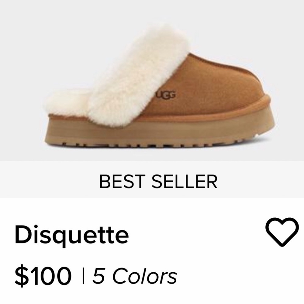 BRAND NEW/ UGG Disquette Platform Slippers Chestnut